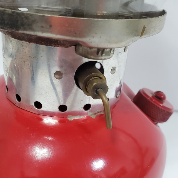 Coleman Lantern 200A Red Vintage Single Mantle Gas Camping Light NOT TESTED - Picture 8 of 16